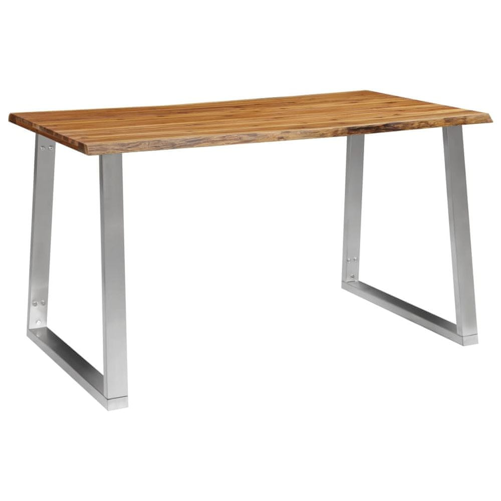 Petromila vidaXL Jedálenský stôl 140x80x75 cm masívne akáciové drevo a nehrdzavejúca oceľ 